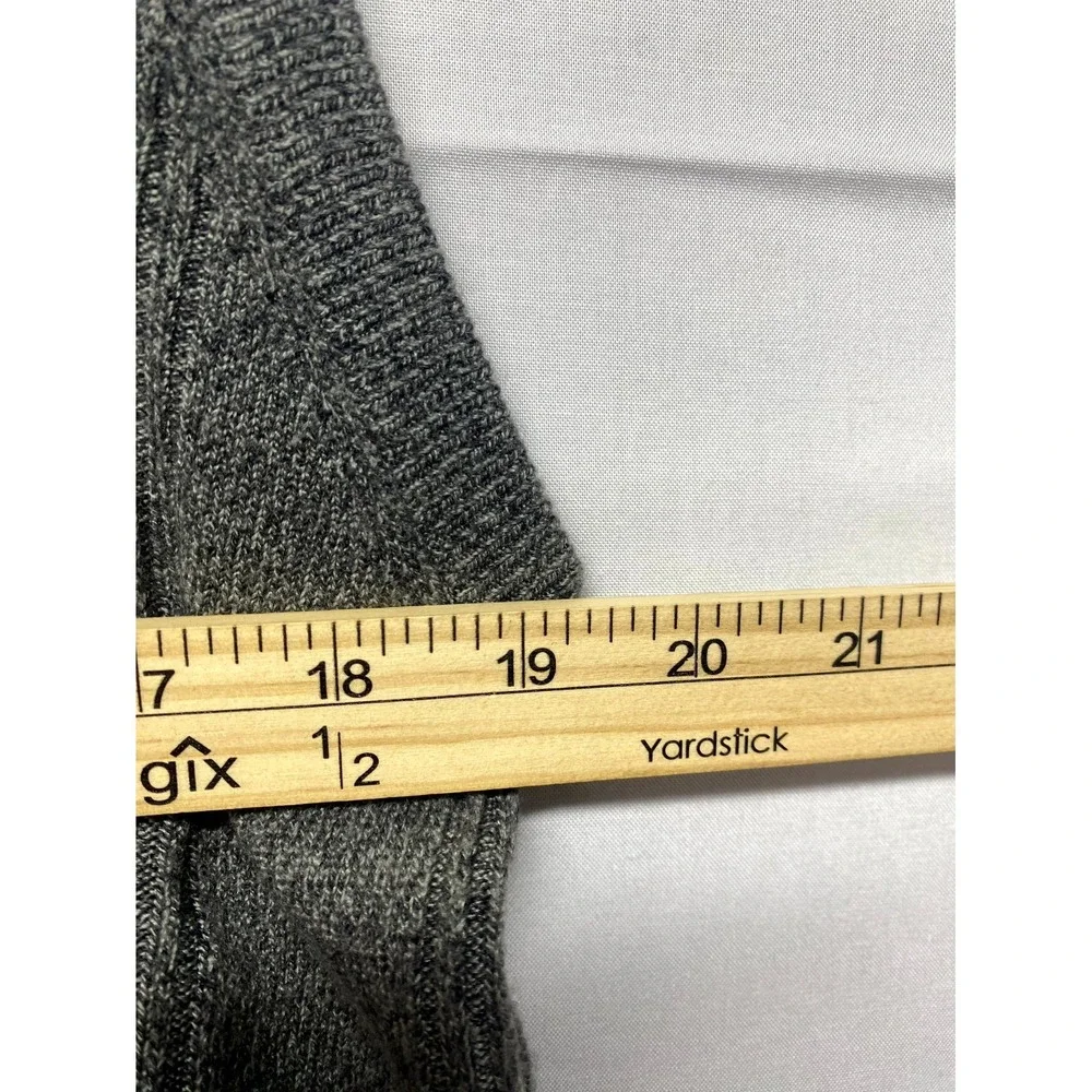Dockers Vest Sweater Mens Large Gray Ribbed Chunky Knit Winter V Neck Pullover